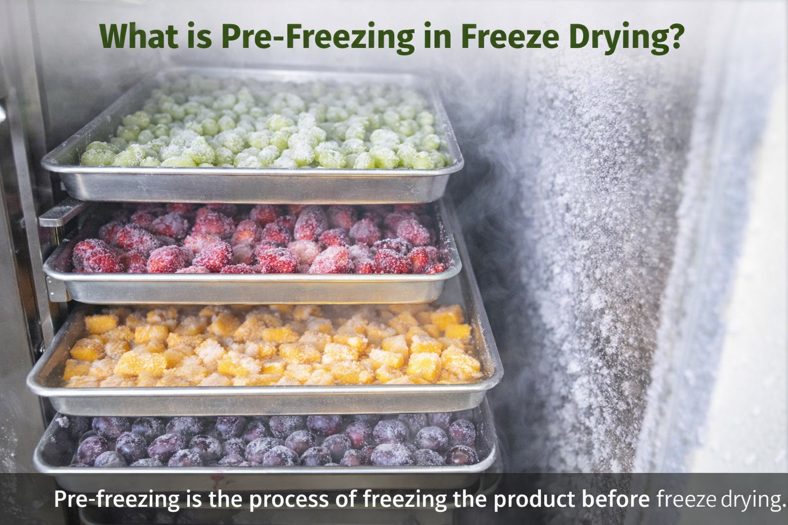 Pre freezing in freeze drying process for food products