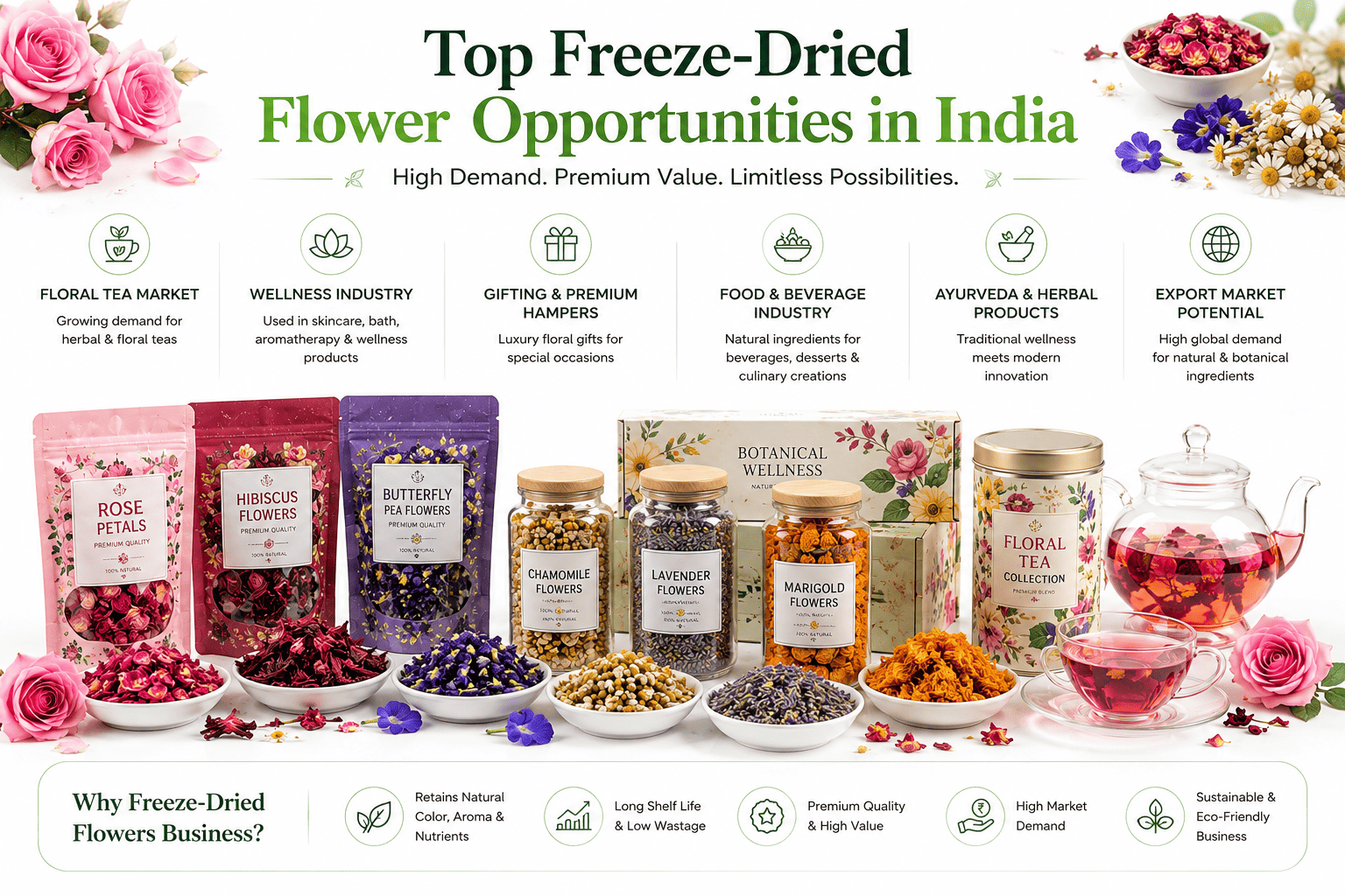 Top freeze-dried flower opportunities in India