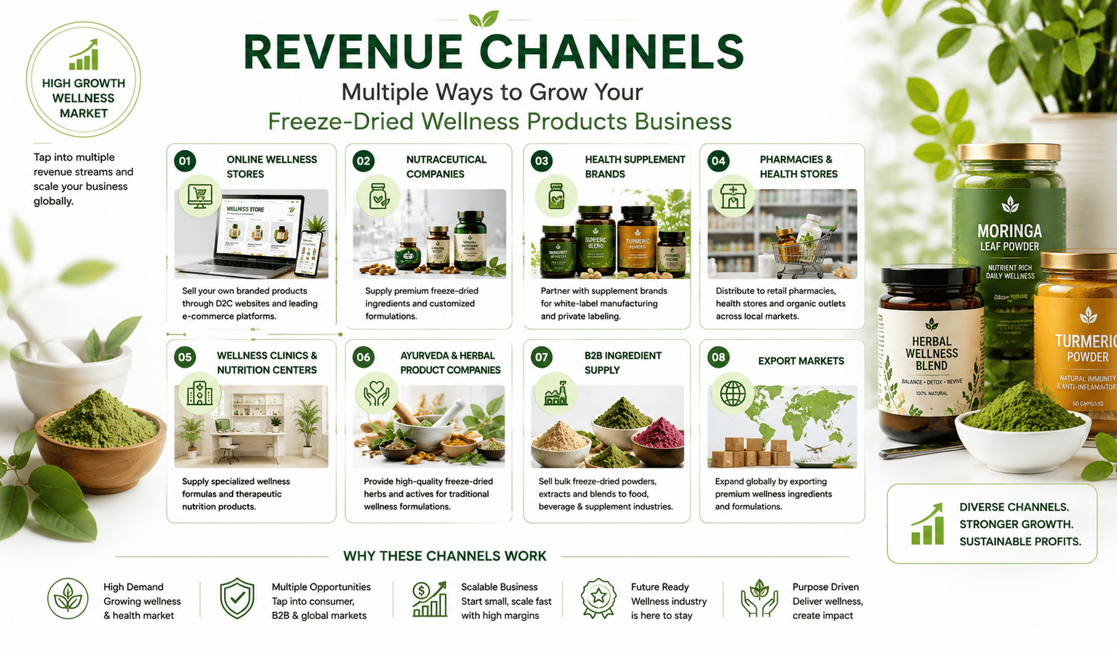 Revenue channels for freeze-dried wellness products business in India