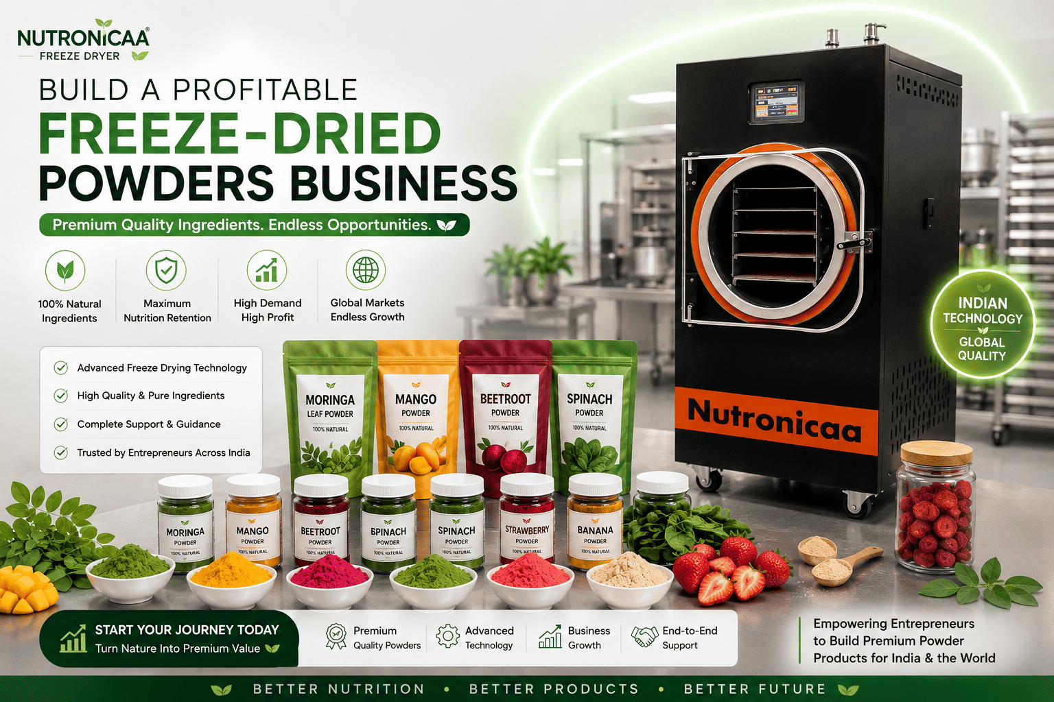 Nutronicaa support for freeze-dried powders business