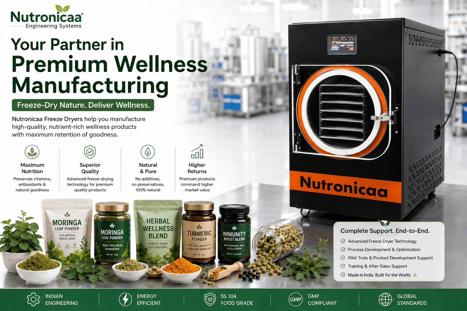 Nutronicaa support for freeze-dried wellness products business
