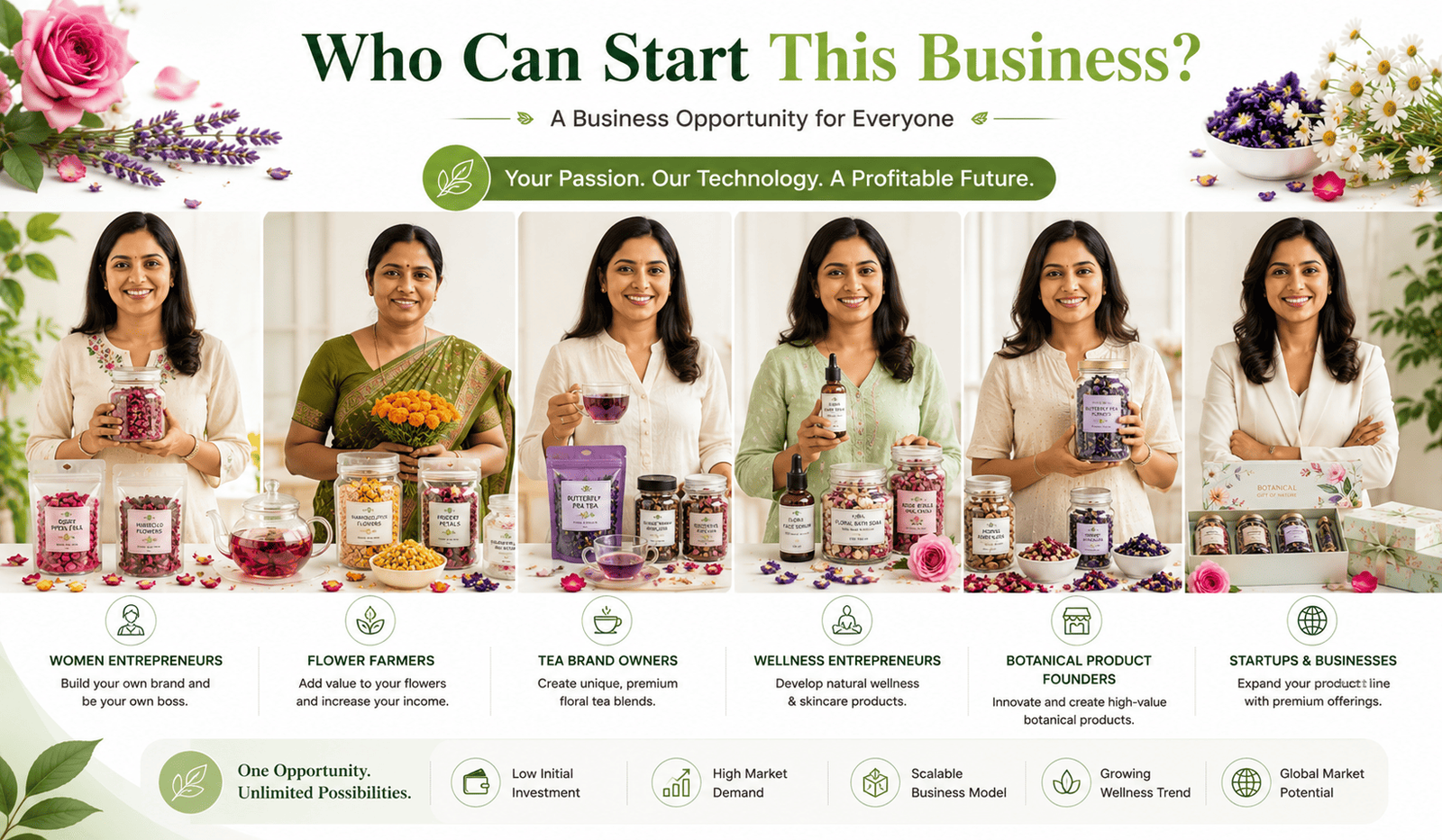 Who can start a freeze-dried flowers business in India
