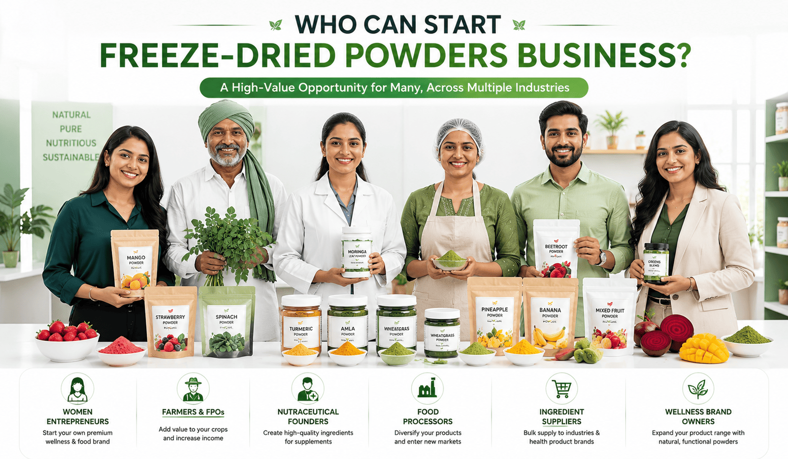 Who can start freeze-dried powders business in India