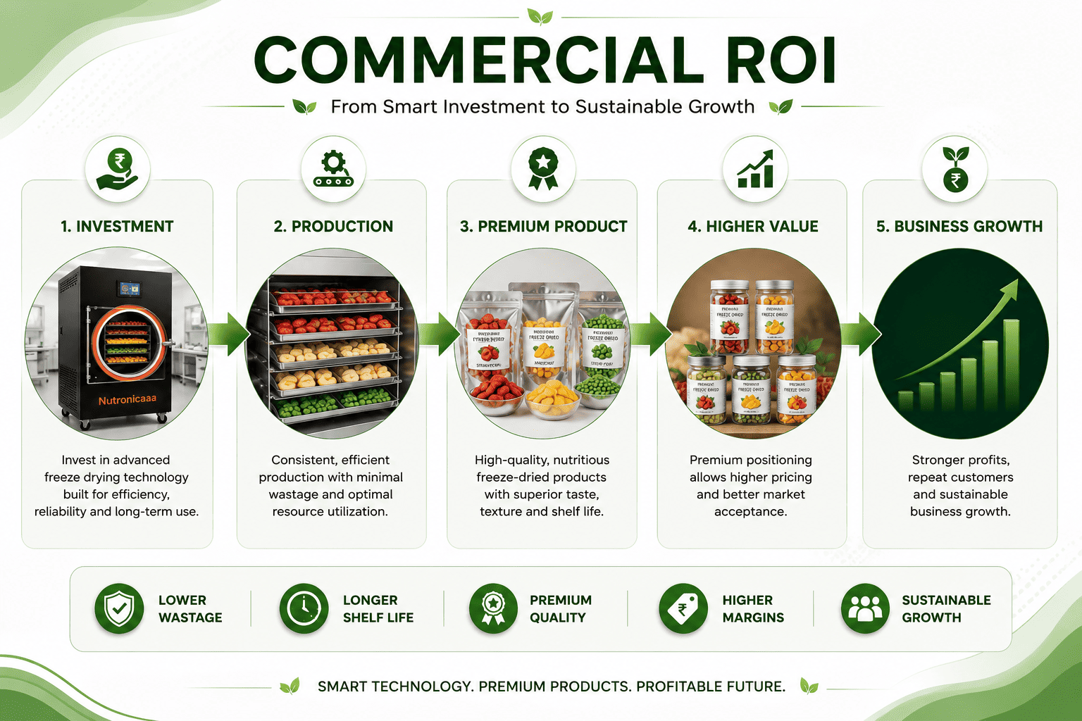 Commercial freeze drying business growth and value addition illustration